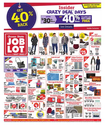 Ocean State Job Lot (Bridgeport Area, CT) Weekly Ad October 8 - 14, 2026