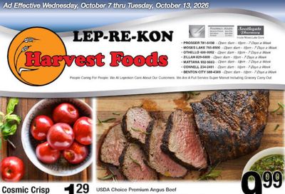 Harvest Foods (Wapato Area, WA) Weekly Ad October 7 - 13, 2026