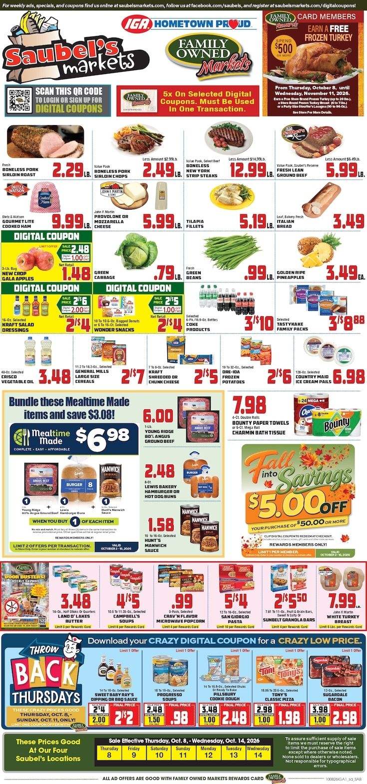Saubel's Markets Weekly Ad October 8 - 14, 2026