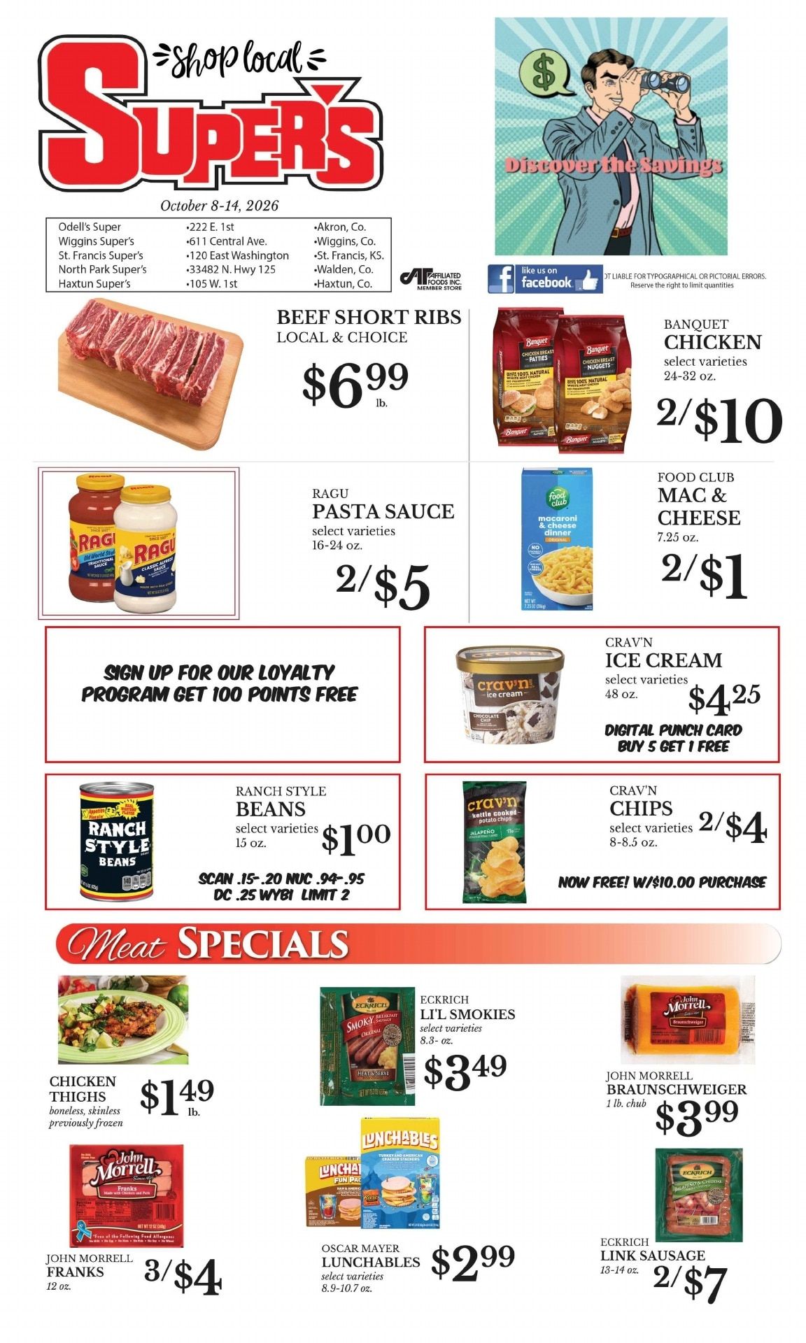 Odell's Super's Weekly Ad October 8 - 14, 2026