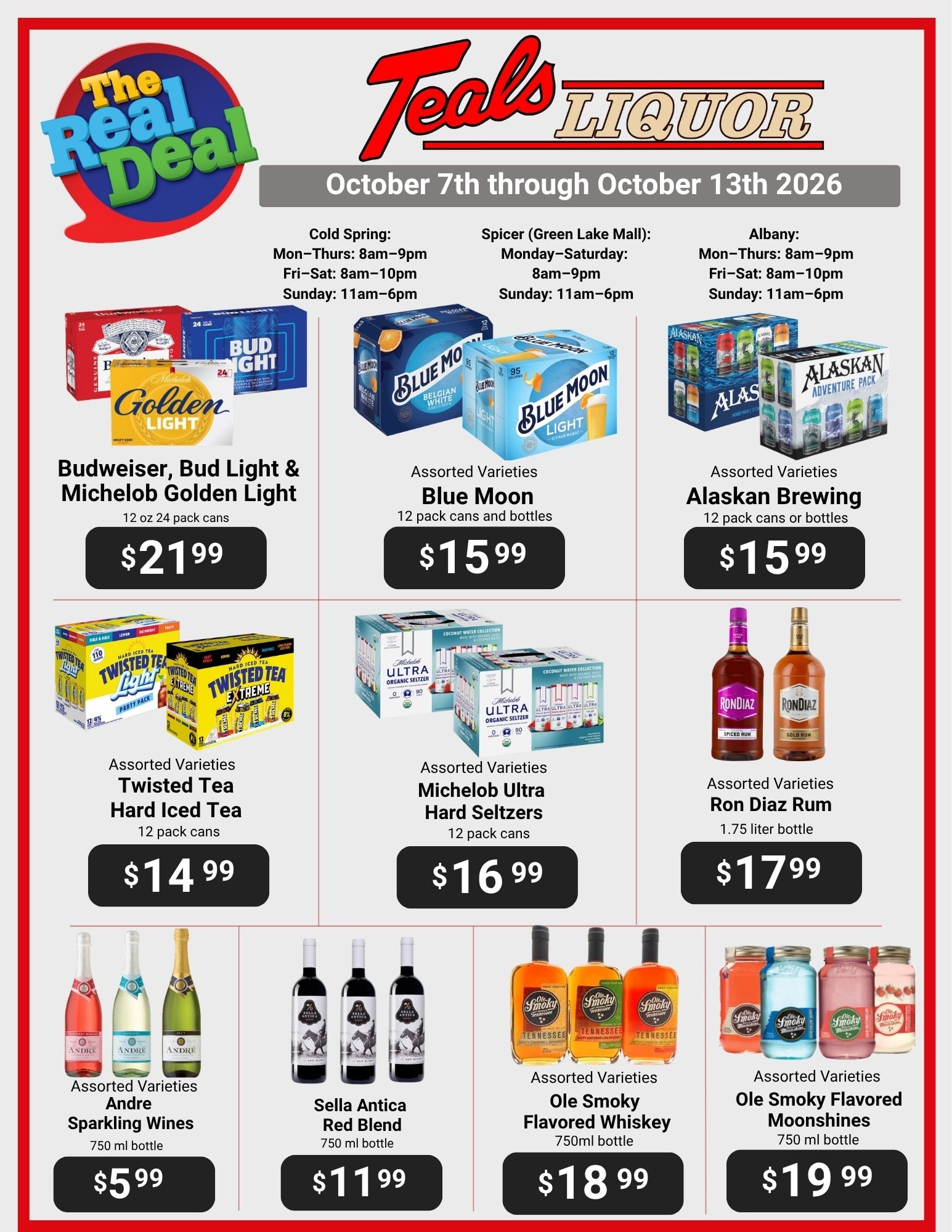 Teal's Market (Albany, Cold Spring and Spicer, MN) Weekly Ad October 7 - 13, 2026
