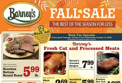 Barney's Market Weekly Ad October 8 - 14, 2026