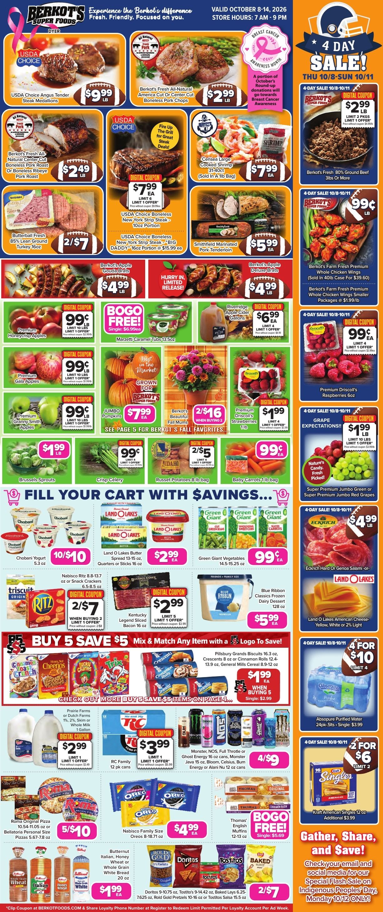 Berkot's Super Foods (Dyer, IN) Weekly Ad October 8 - 14, 2026