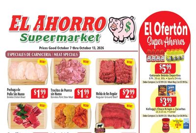 El Ahorro Supermarket (Alief Area, TX) Weekly Ad October 7 - 13, 2026