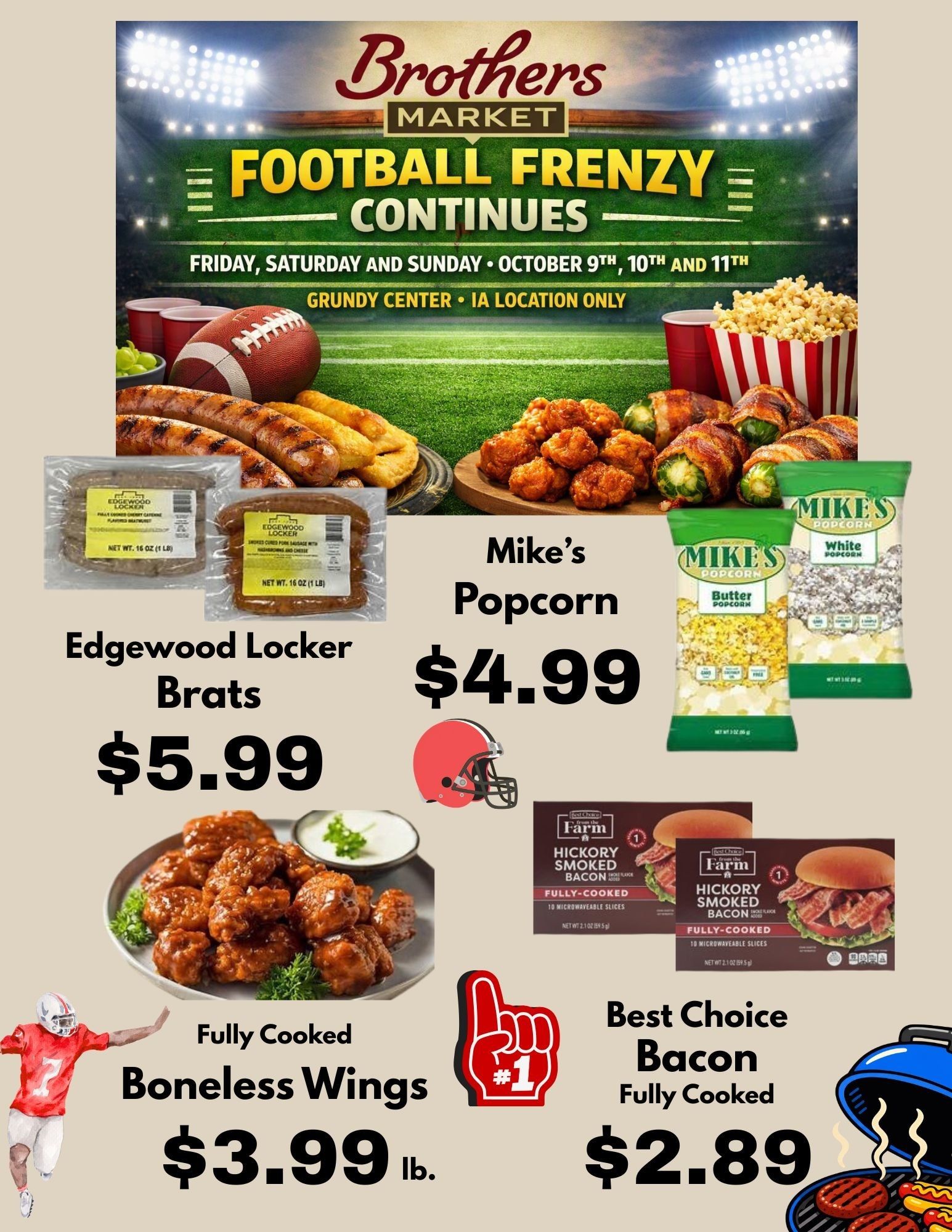 Brothers Market (Grundy Center, IA) 3 Day Sale Weekly Ad October 9 - 11, 2026