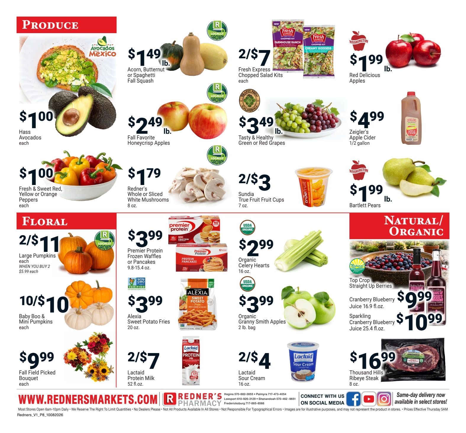 Redner's Markets (Ephrata and other locations, PA) Weekly Ad October 8 - 14, 2026