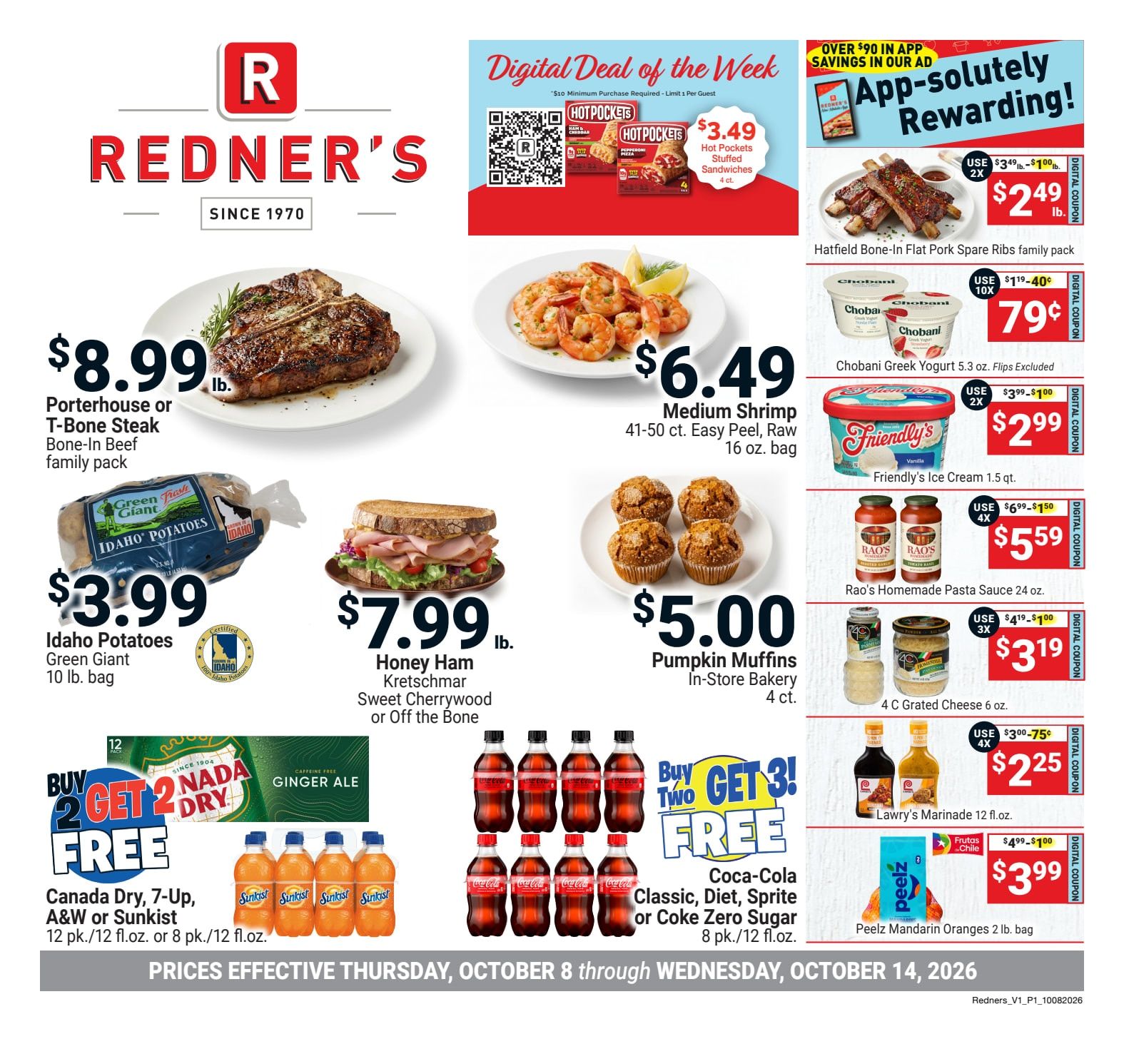 Redner's Markets (Pittston and Scranton, PA) Weekly Ad October 8 - 14, 2026
