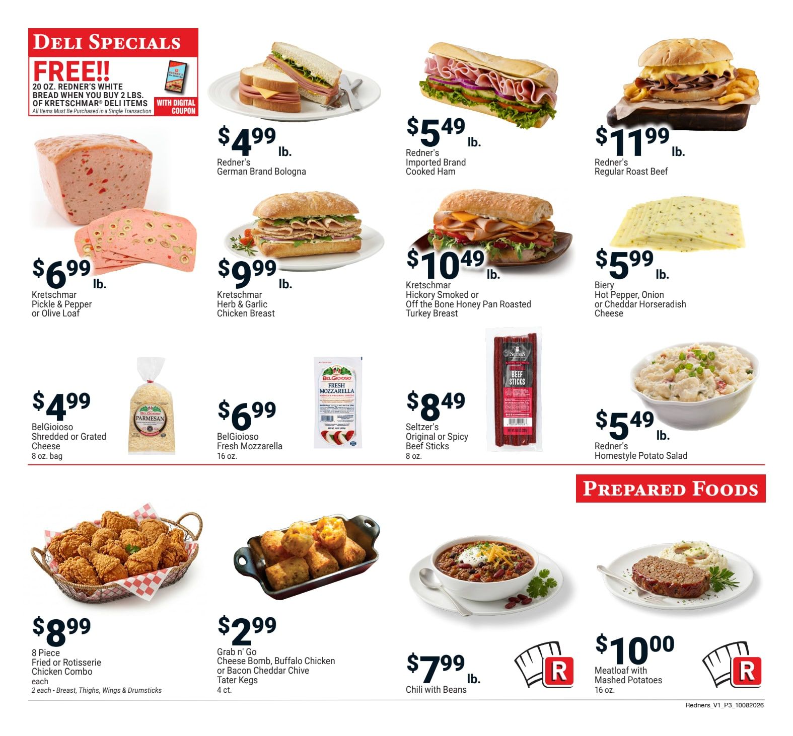 Redner's Markets (Pittston and Scranton, PA) Weekly Ad October 8 - 14, 2026