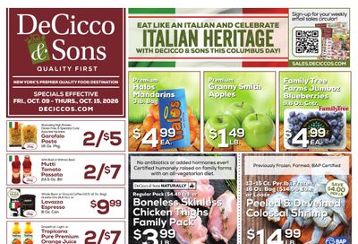 DeCicco & Sons Weekly Ad October 9 - 15, 2026