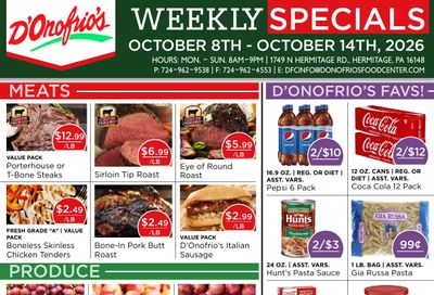 D'Onofrio's Food Center Weekly Ad October 8 - 14, 2026