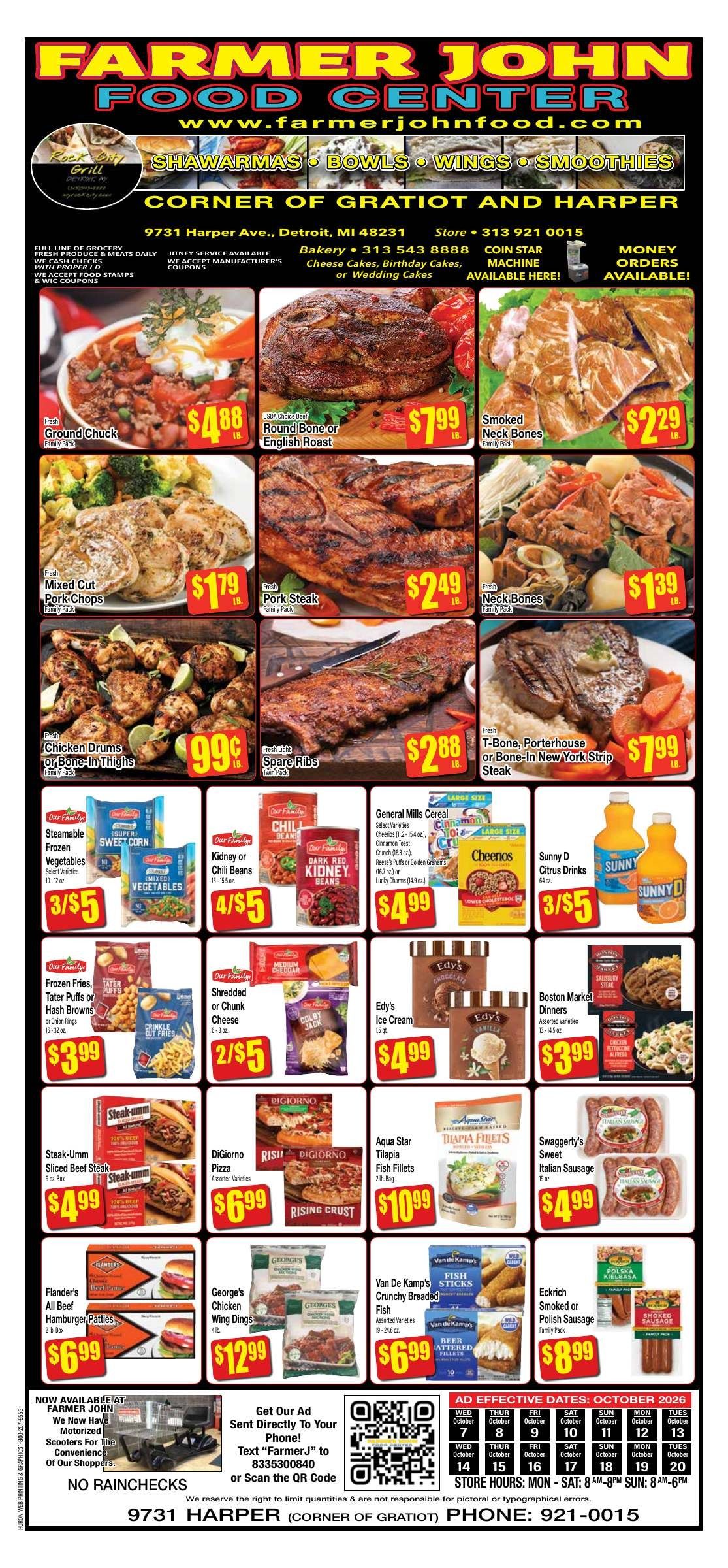 Farmer John Food Center Weekly Ad October 7 - 20, 2026