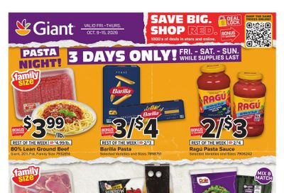 Giant Food (Alexandria Area, VA) Weekly Ad October 9 - 15, 2026