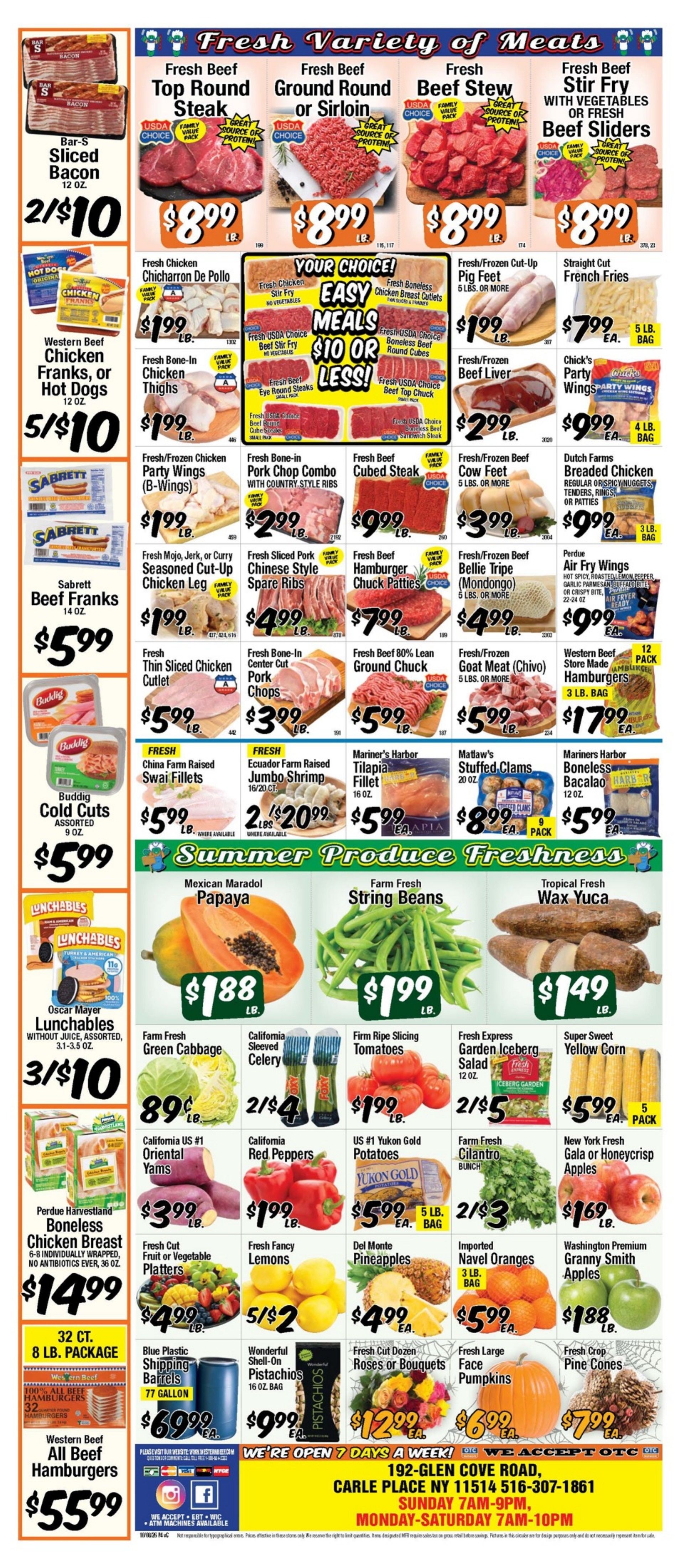Western Beef (Road Carle Place, NY) Weekly Ad October 7 - 14, 2026