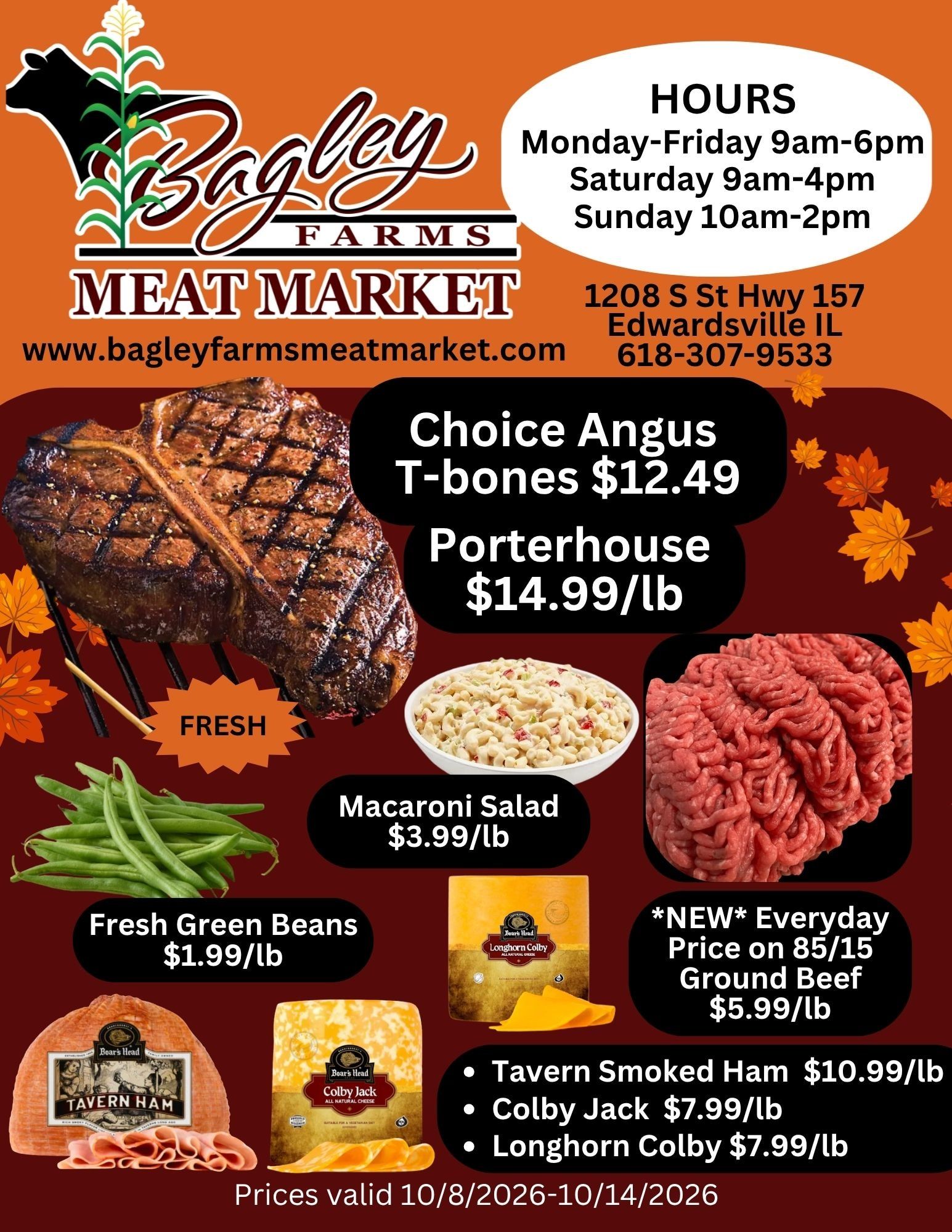 Bagley Farms Meat Market Weekly Ad October 8 - 14, 2026