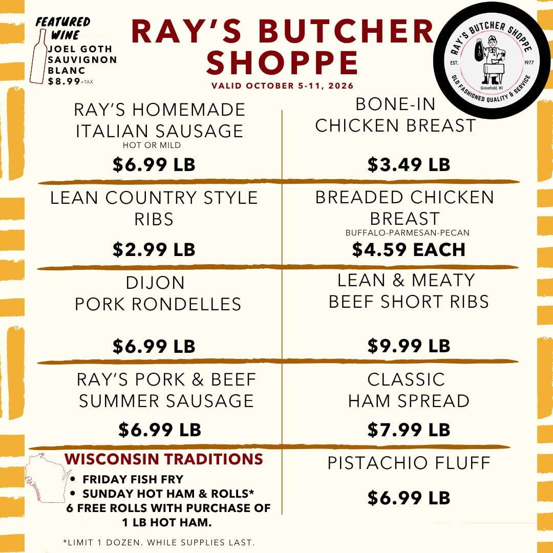 Ray's Butcher Shoppe Weekly Ad October 5 - 11, 2026