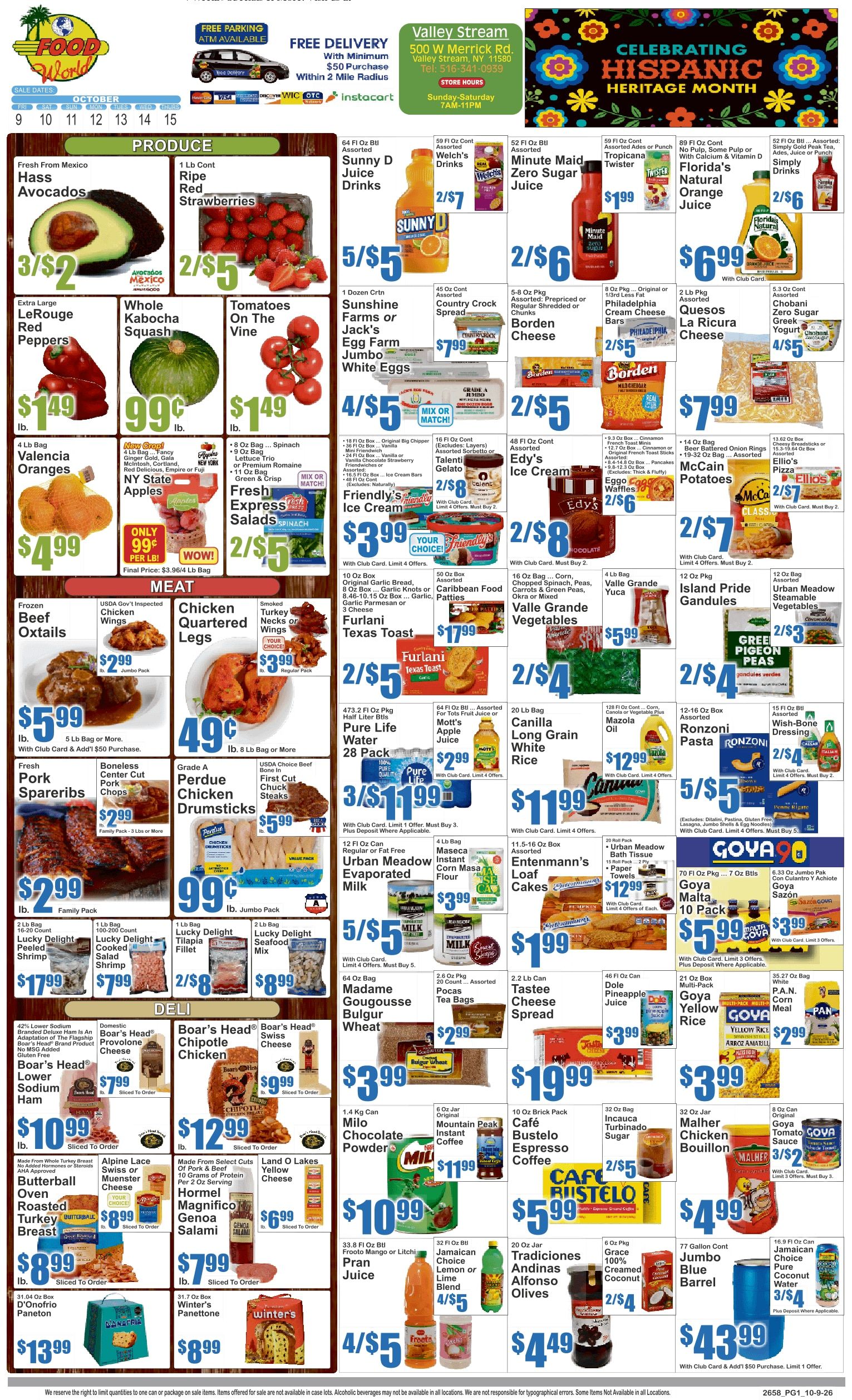 Food World Supermarket (Valley Stream, NY) Key Food 10/09 - 10/15 Preview Weekly Ad October 9 - 15, 2026