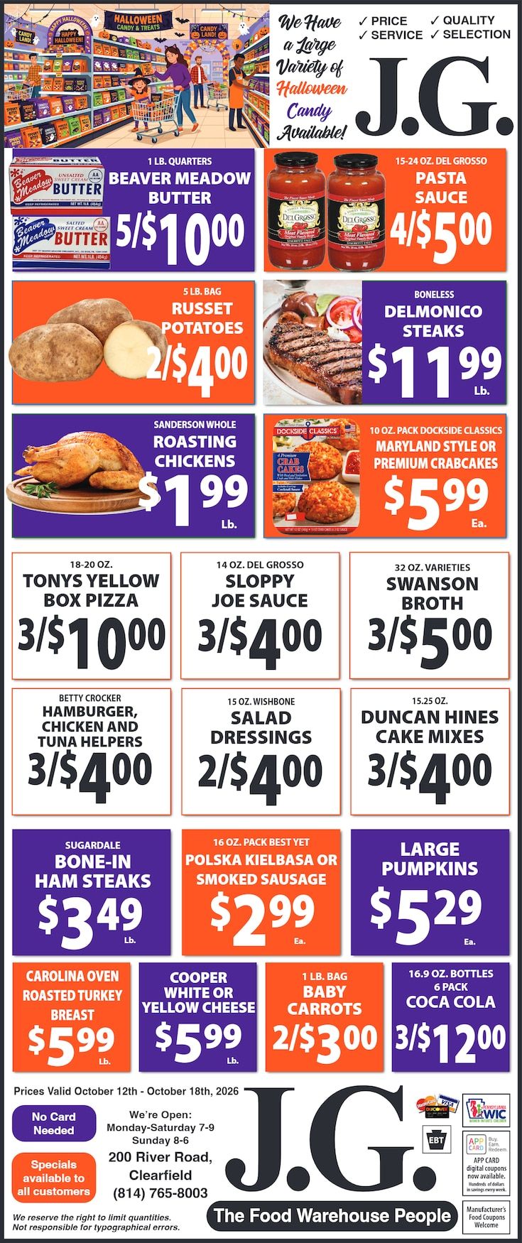 J.G. Food Warehouse Weekly Ad October 12 - 18, 2026