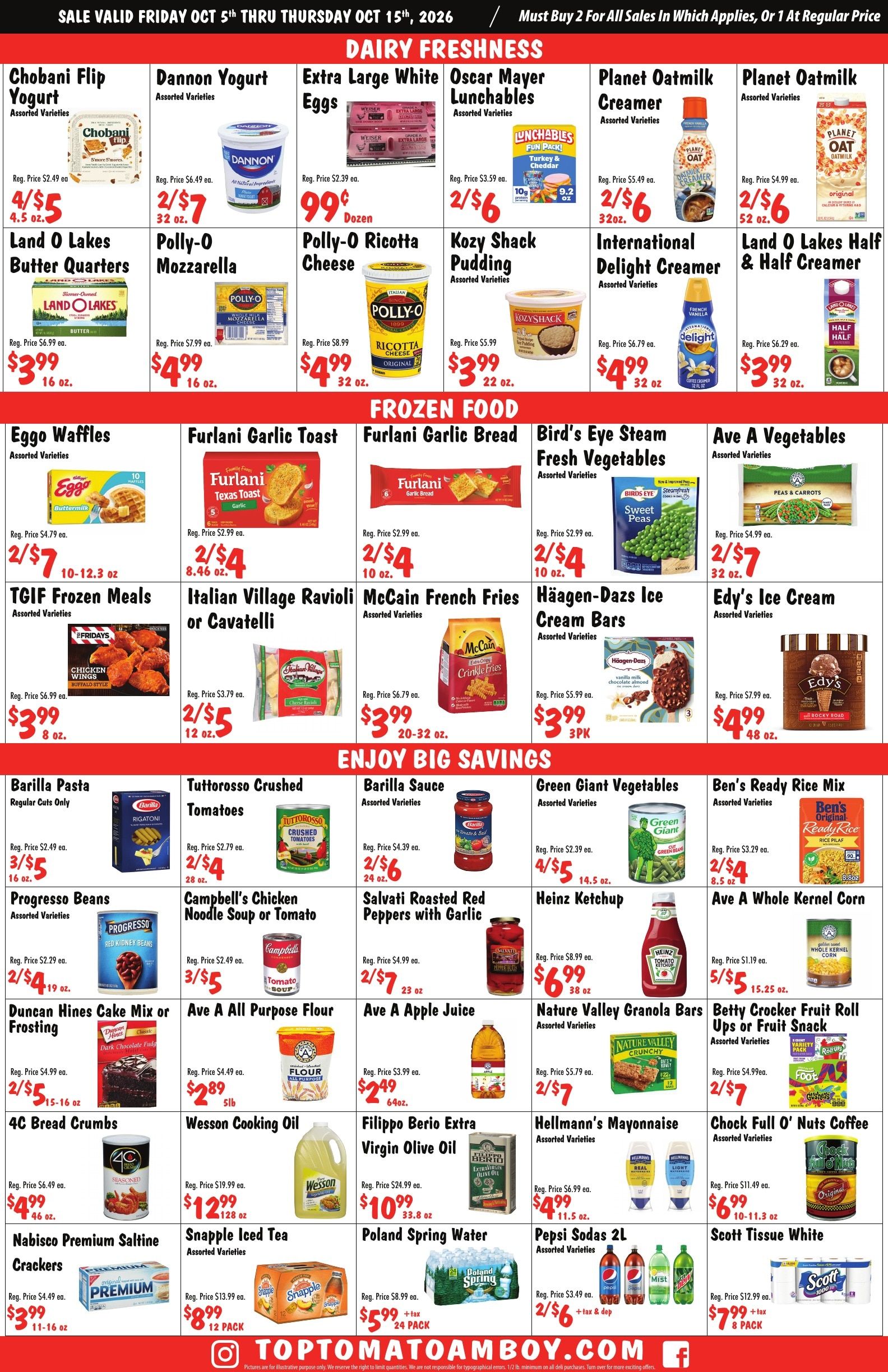 Top Tomato Amboy Weekly Ad October 9 - 15, 2026