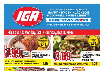 Cox Foods IGA Weekly Ad October 12 - 18, 2026
