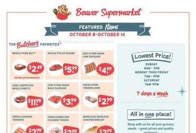 Beaver Supermarket Weekly Ad October 8 - 14, 2026