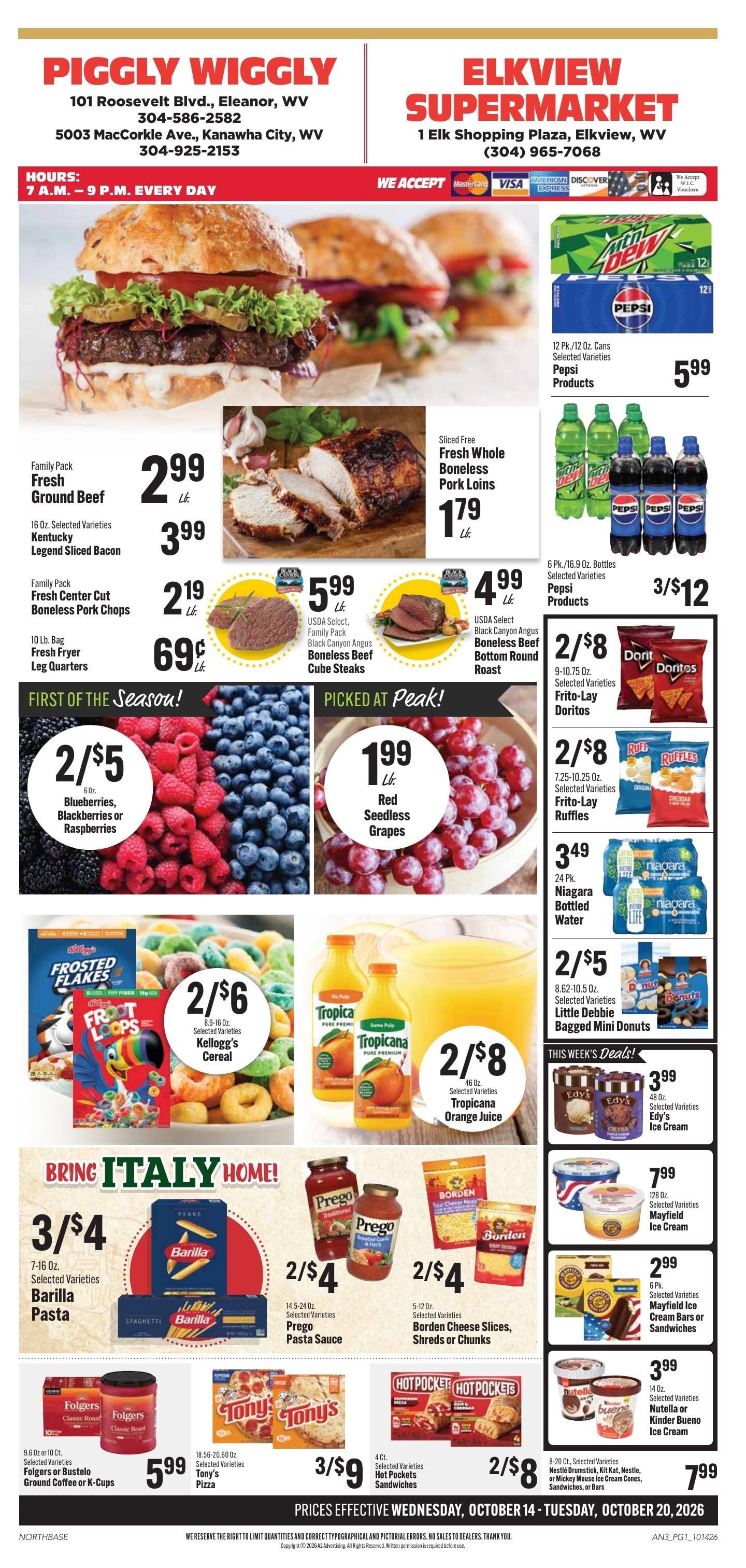 Elkview Supermarket Weekly Ad October 14 - 20, 2026