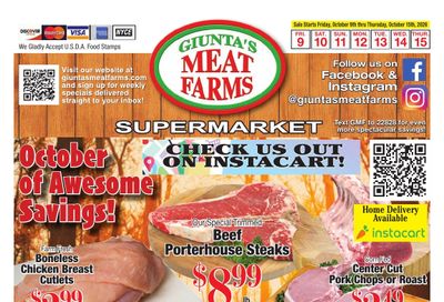 Giunta's Meat Farms (Bohemia and other locations, NY) Weekly Ad October 9 - 15, 2026