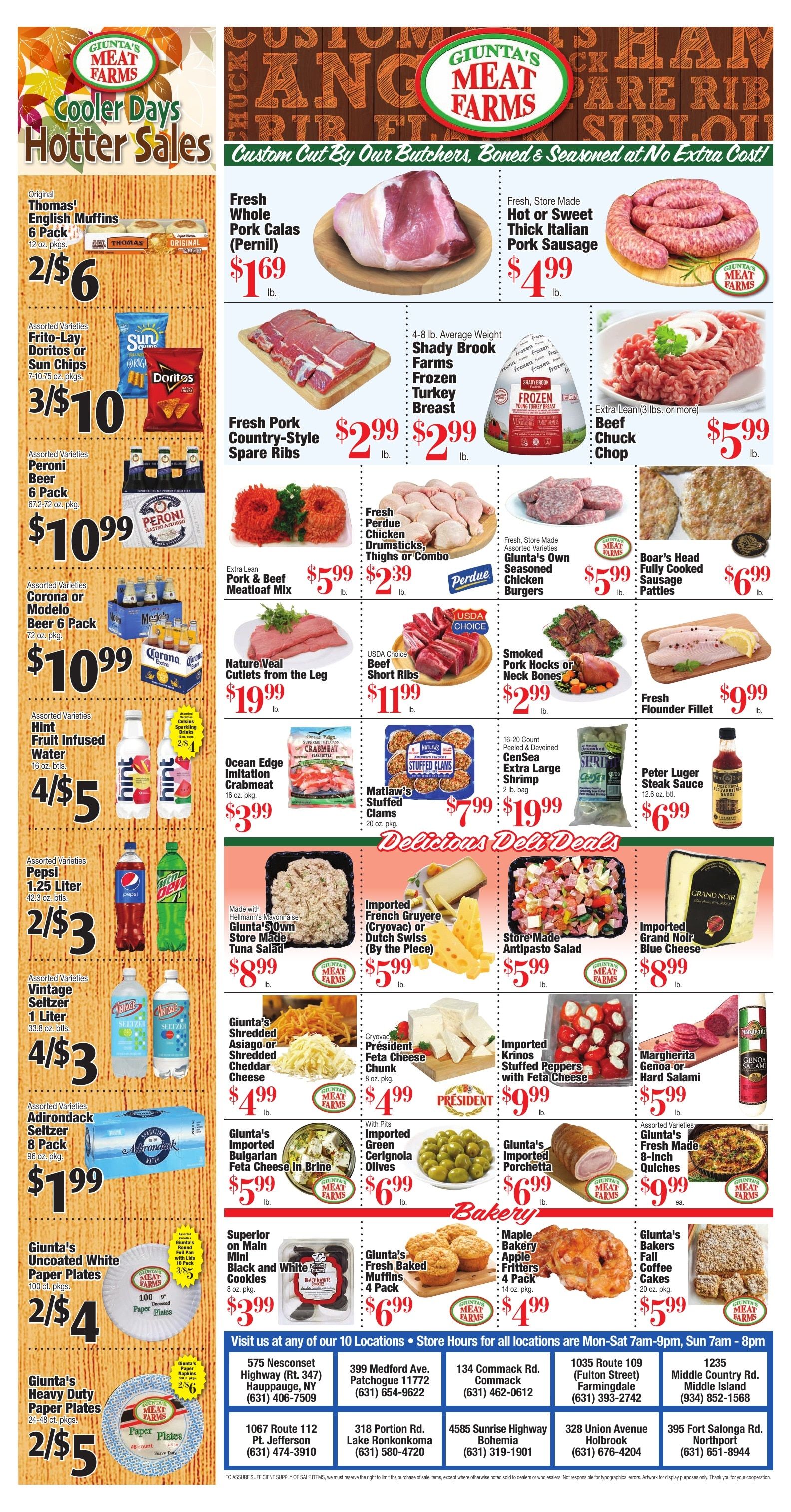 Giunta's Meat Farms (Bohemia and other locations, NY) Weekly Ad October 9 - 15, 2026