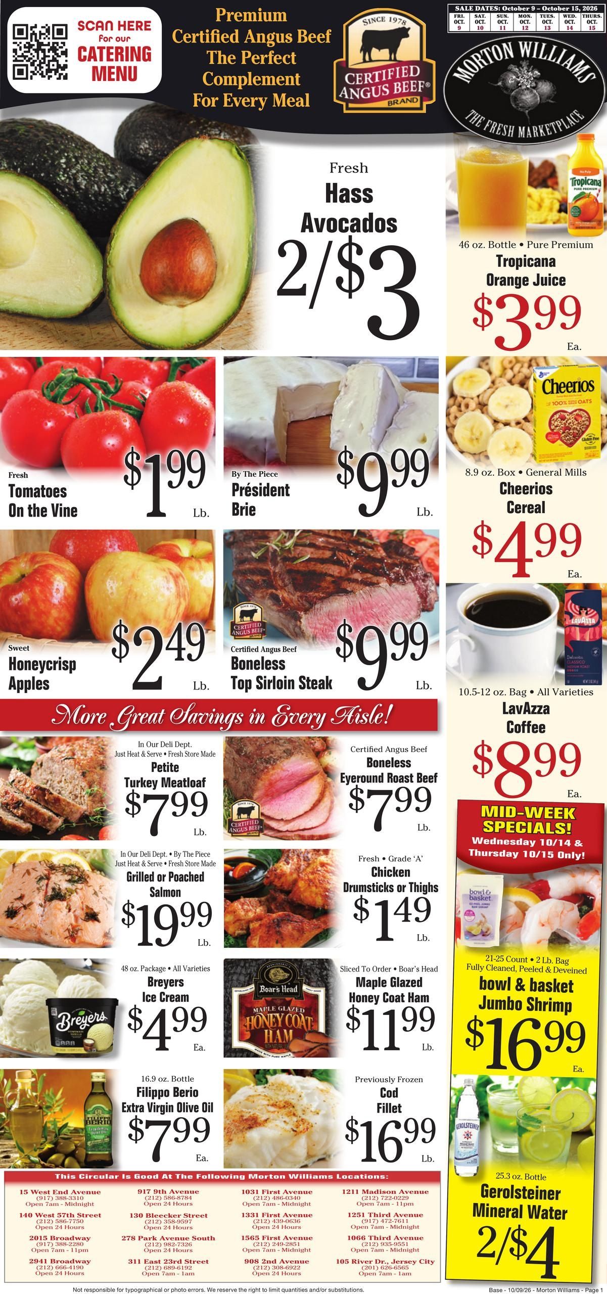 Morton Williams Supermarket (Bayonne Area, NJ) Weekly Ad October 9 - 15, 2026