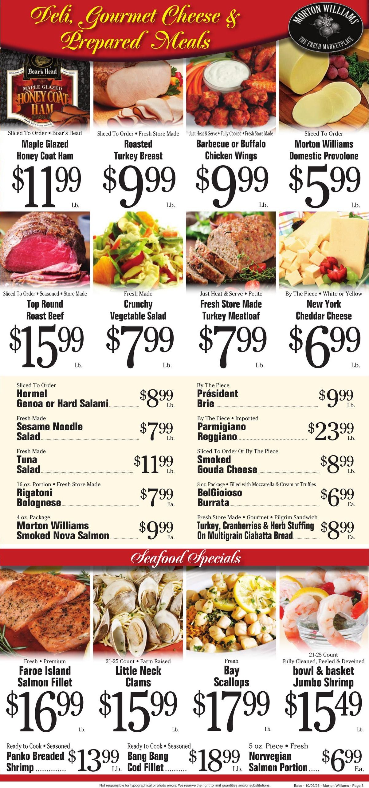 Morton Williams Supermarket (Bayonne Area, NJ) Weekly Ad October 9 - 15, 2026