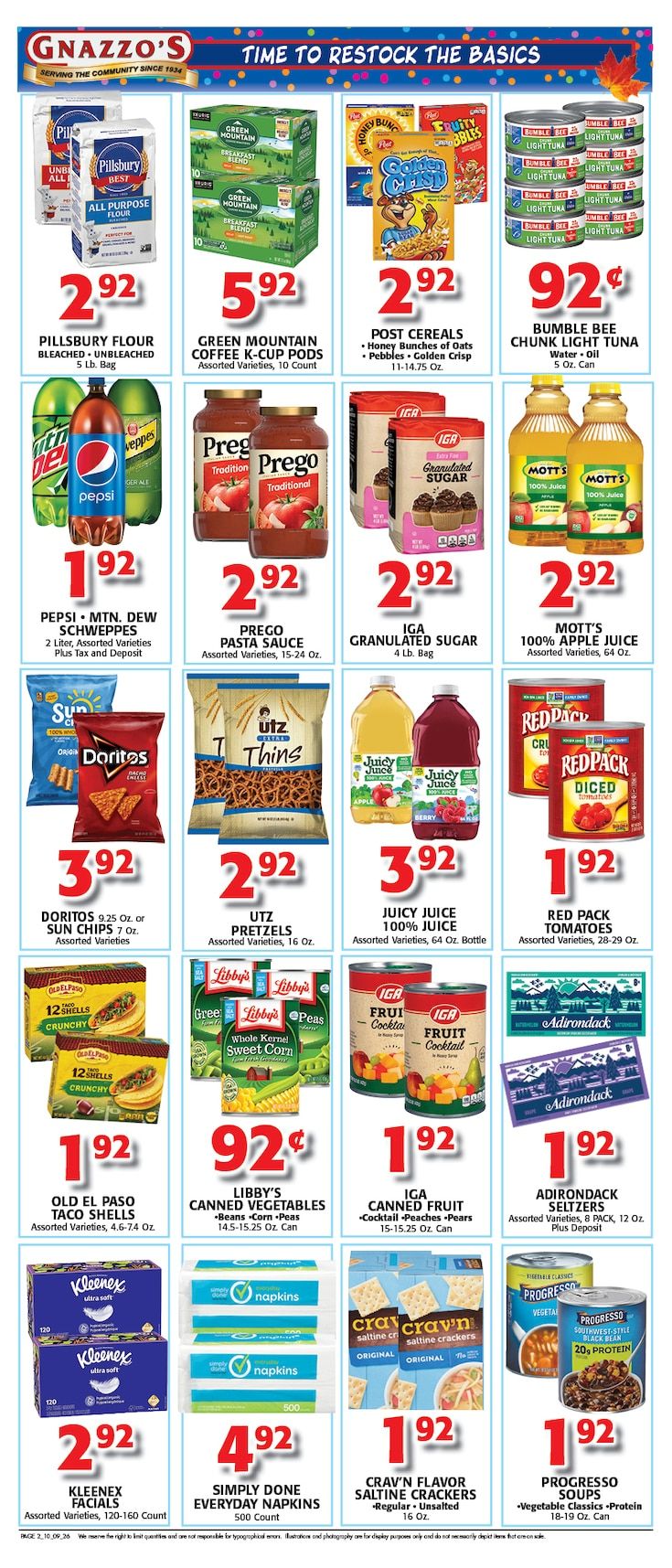 Gnazzo's Food Center Weekly Ad October 9 - 15, 2026