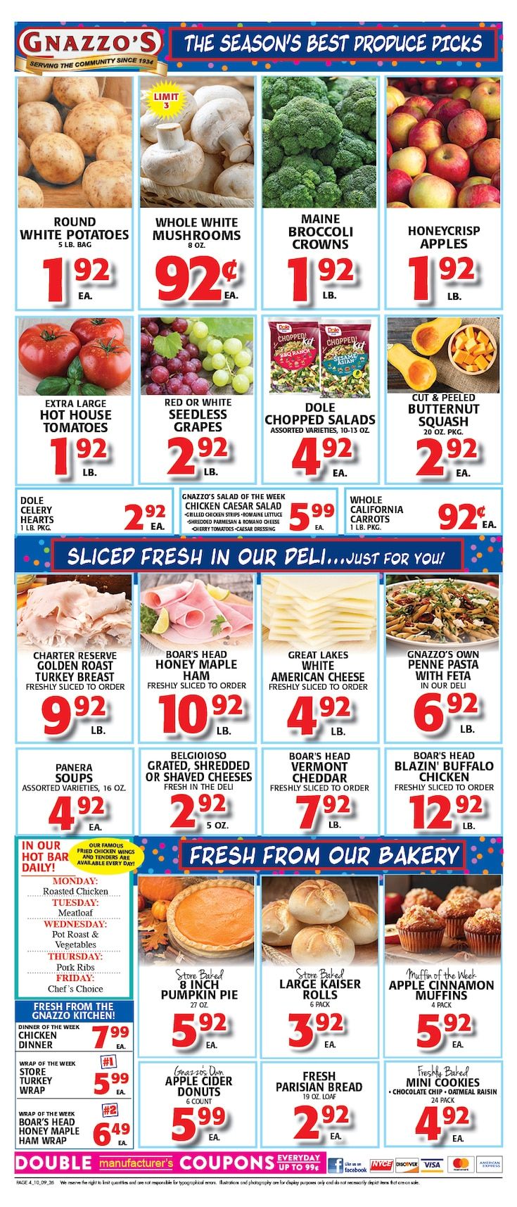 Gnazzo's Food Center Weekly Ad October 9 - 15, 2026