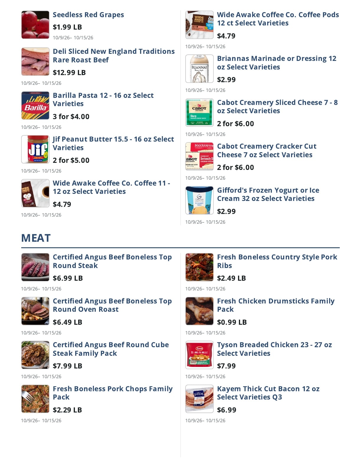 Main Street Grocery Weekly Ad October 9 - 15, 2026