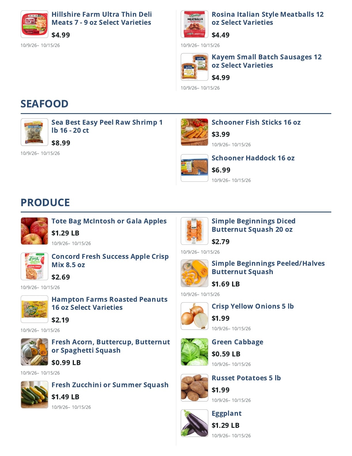 Main Street Grocery Weekly Ad October 9 - 15, 2026