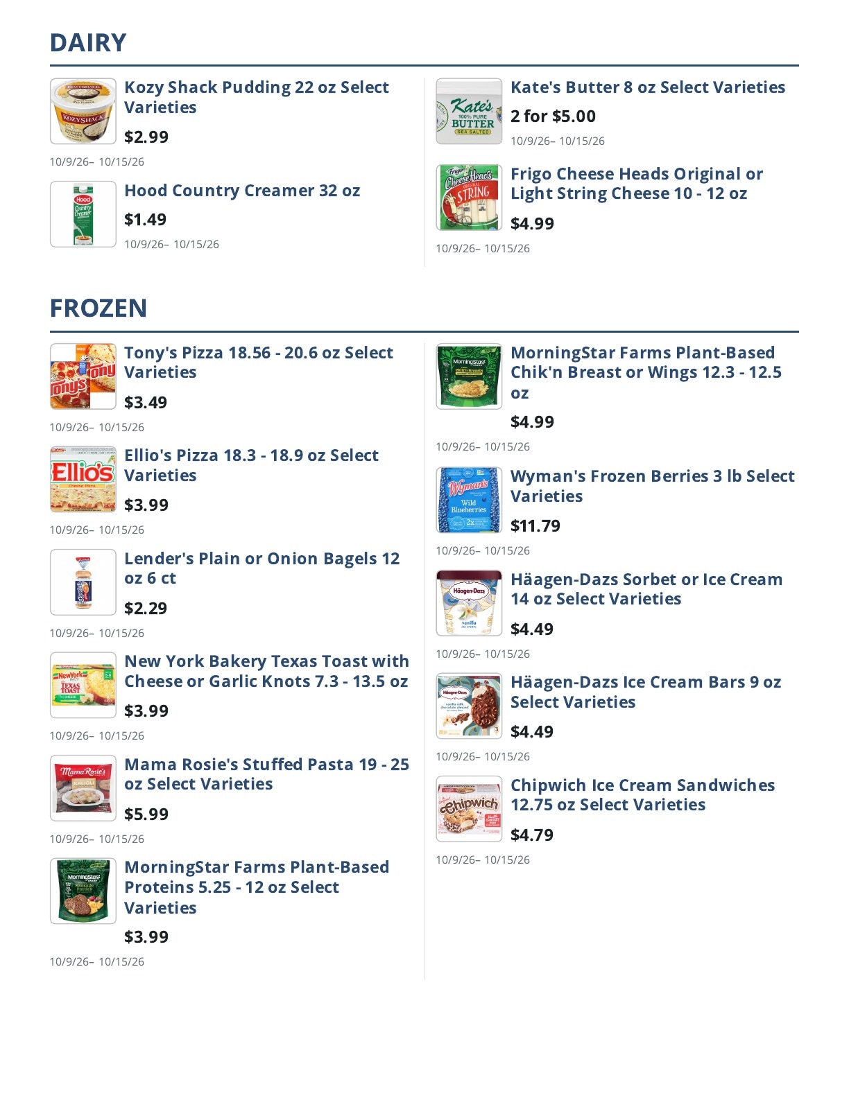 Main Street Grocery Weekly Ad October 9 - 15, 2026