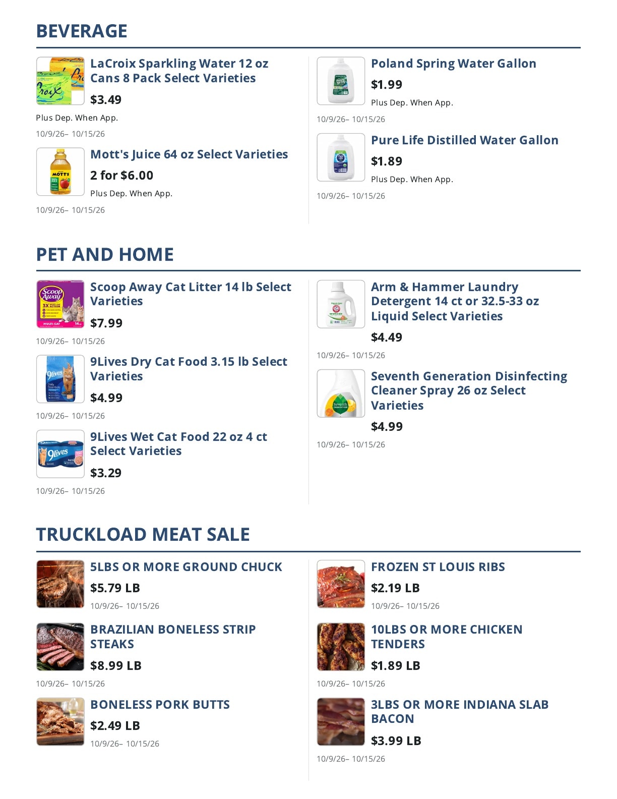 Main Street Grocery Weekly Ad October 9 - 15, 2026