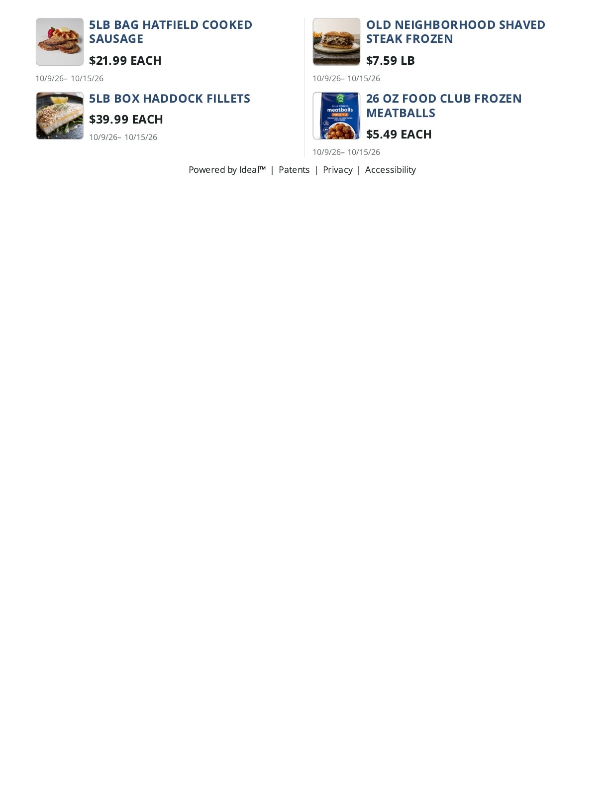 Main Street Grocery Weekly Ad October 9 - 15, 2026