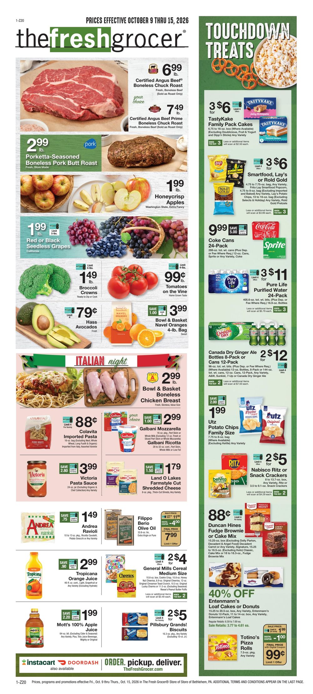 The Fresh Grocer (1880 Stefko Blvd, Bethlehem, PA) Weekly Ad October 9 - 15, 2026
