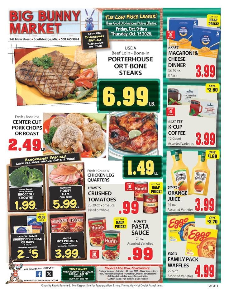Big Bunny Market Weekly Ad October 9 - 15, 2026