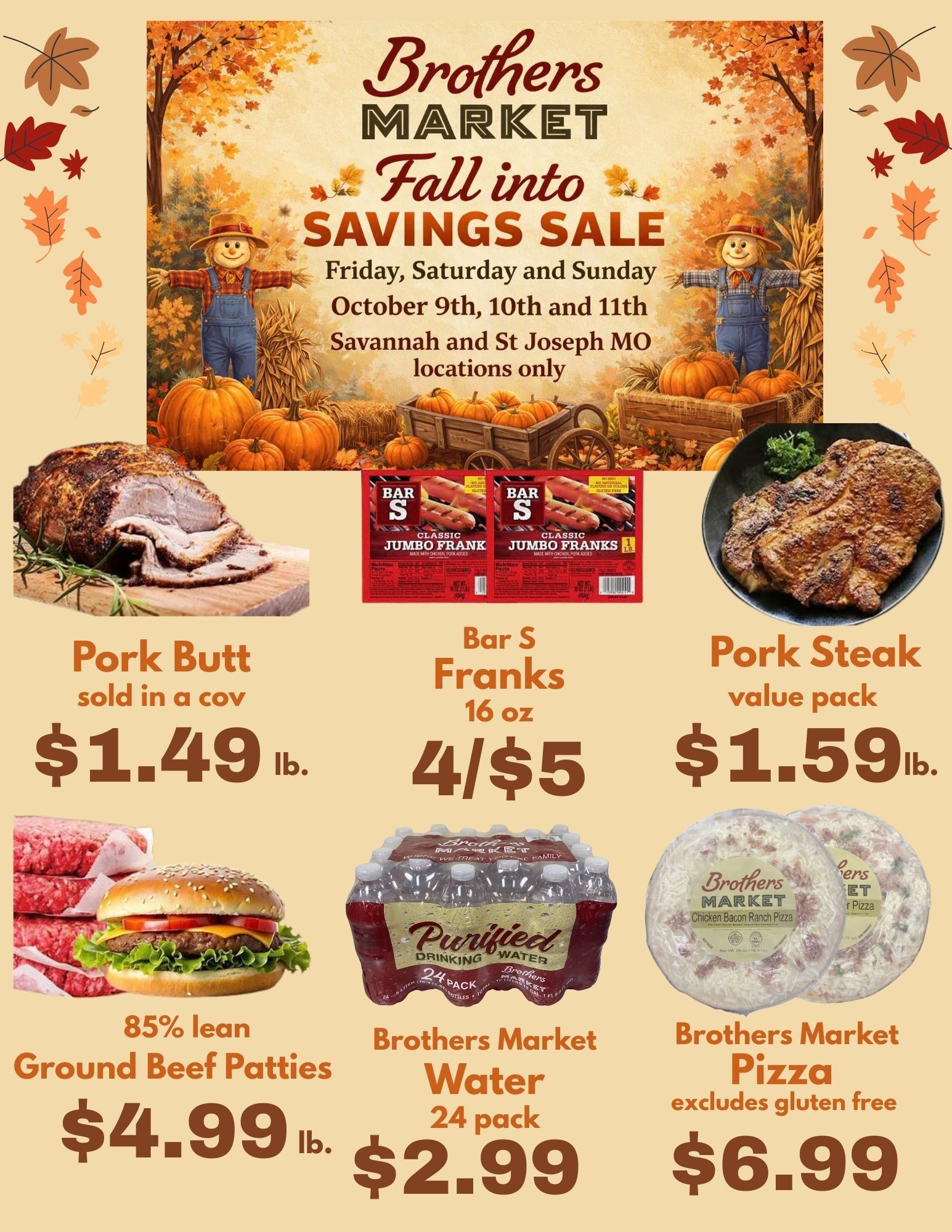 Brothers Market (Missouri) 3 Day Sale Weekly Ad October 9 - 11, 2026