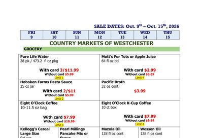 Country Markets of Westchester Weekly Ad October 9 - 15, 2026