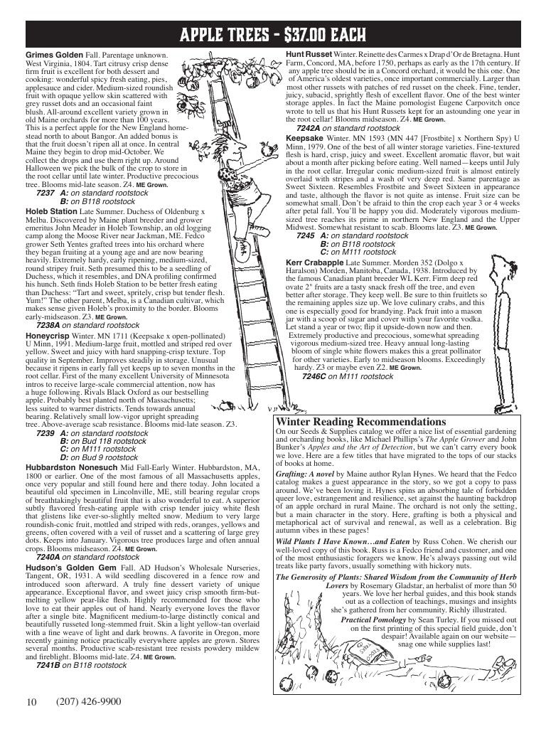 Fedco Seeds Trees Catalog Weekly Ad January 1 - December 31, 2027