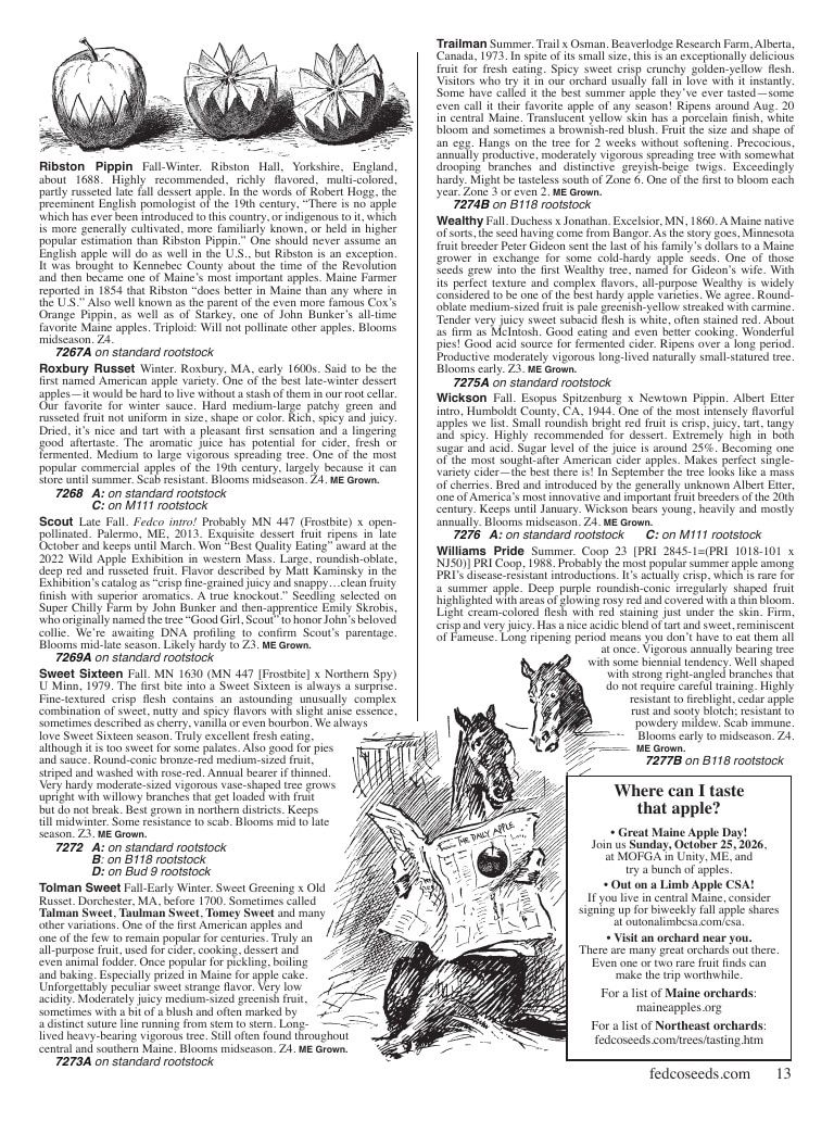 Fedco Seeds Trees Catalog Weekly Ad January 1 - December 31, 2027
