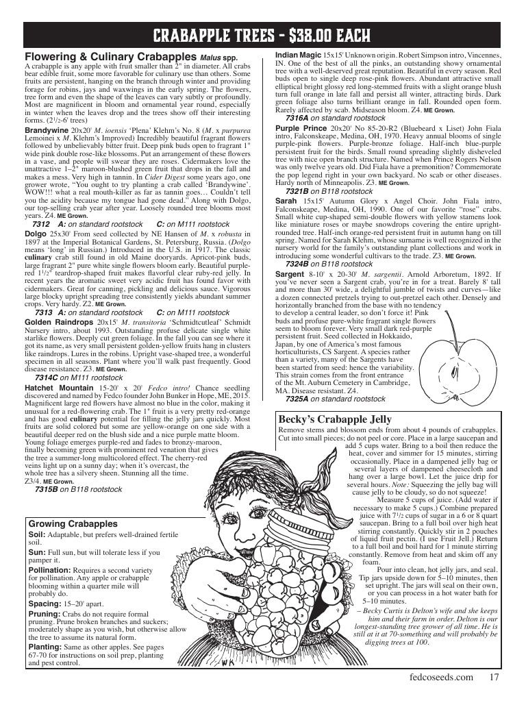 Fedco Seeds Trees Catalog Weekly Ad January 1 - December 31, 2027