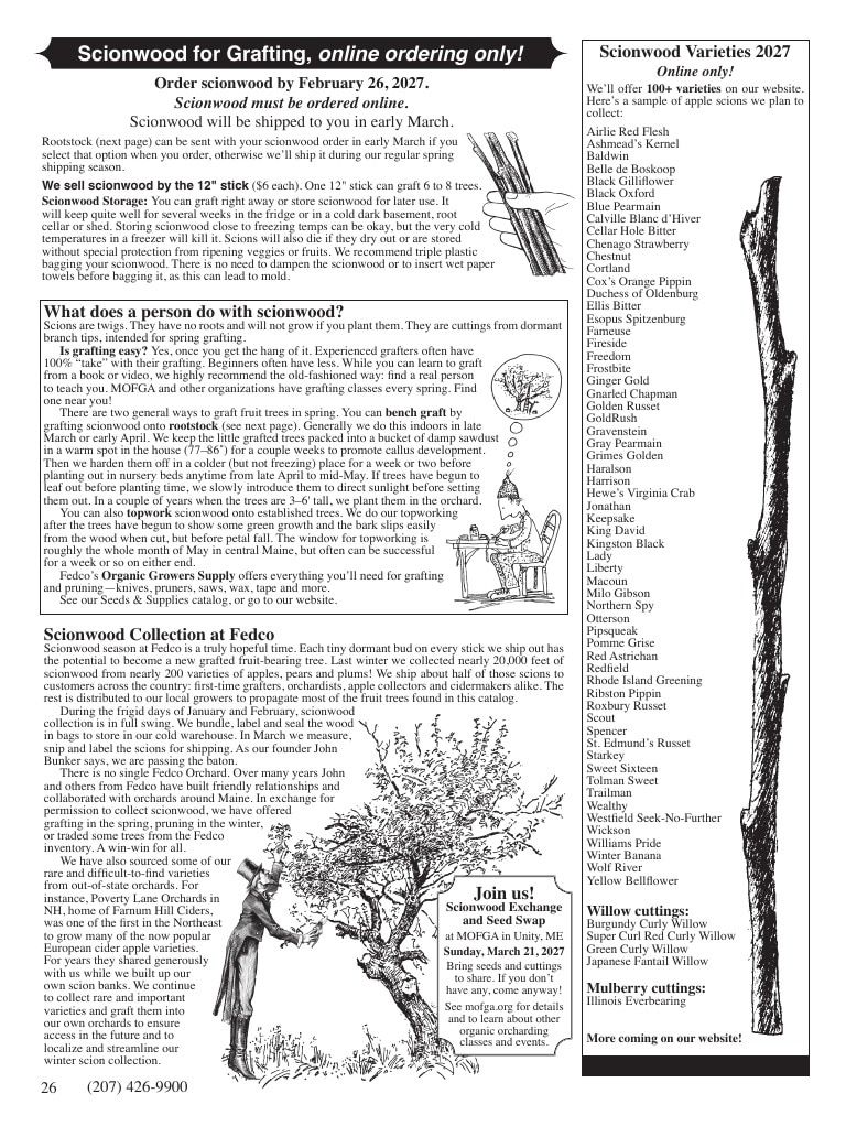 Fedco Seeds Trees Catalog Weekly Ad January 1 - December 31, 2027
