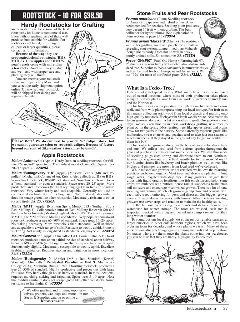 Fedco Seeds Trees Catalog Weekly Ad January 1 - December 31, 2027