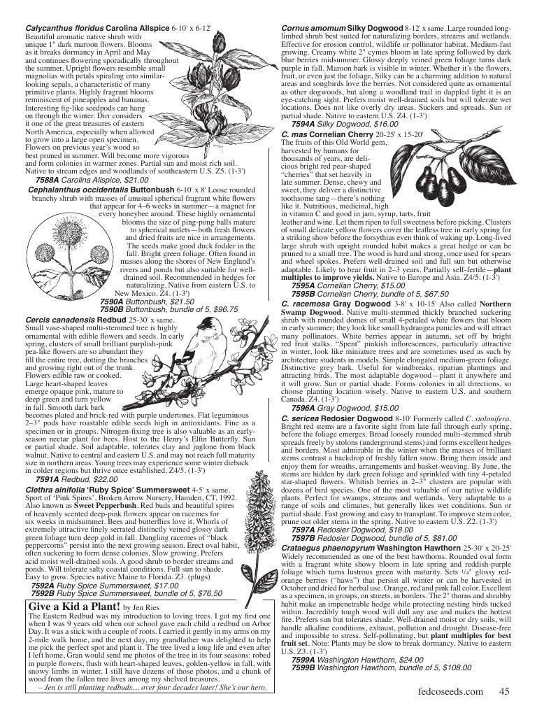 Fedco Seeds Trees Catalog Weekly Ad January 1 - December 31, 2027