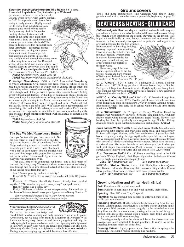 Fedco Seeds Trees Catalog Weekly Ad January 1 - December 31, 2027