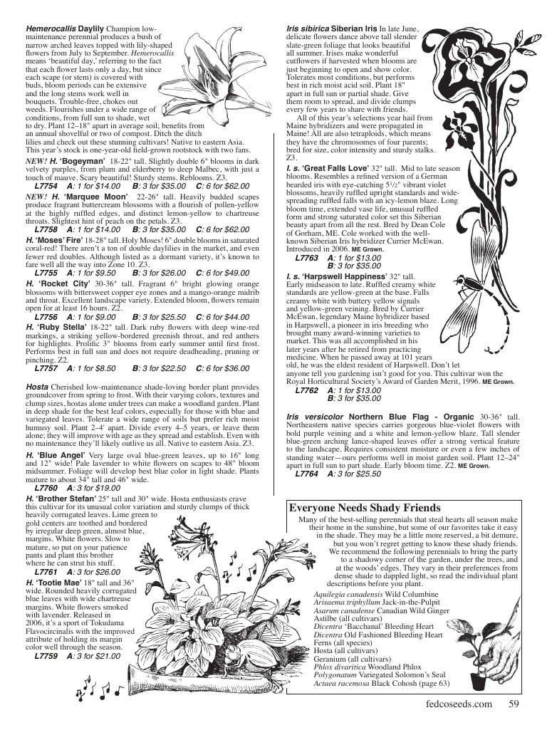 Fedco Seeds Trees Catalog Weekly Ad January 1 - December 31, 2027