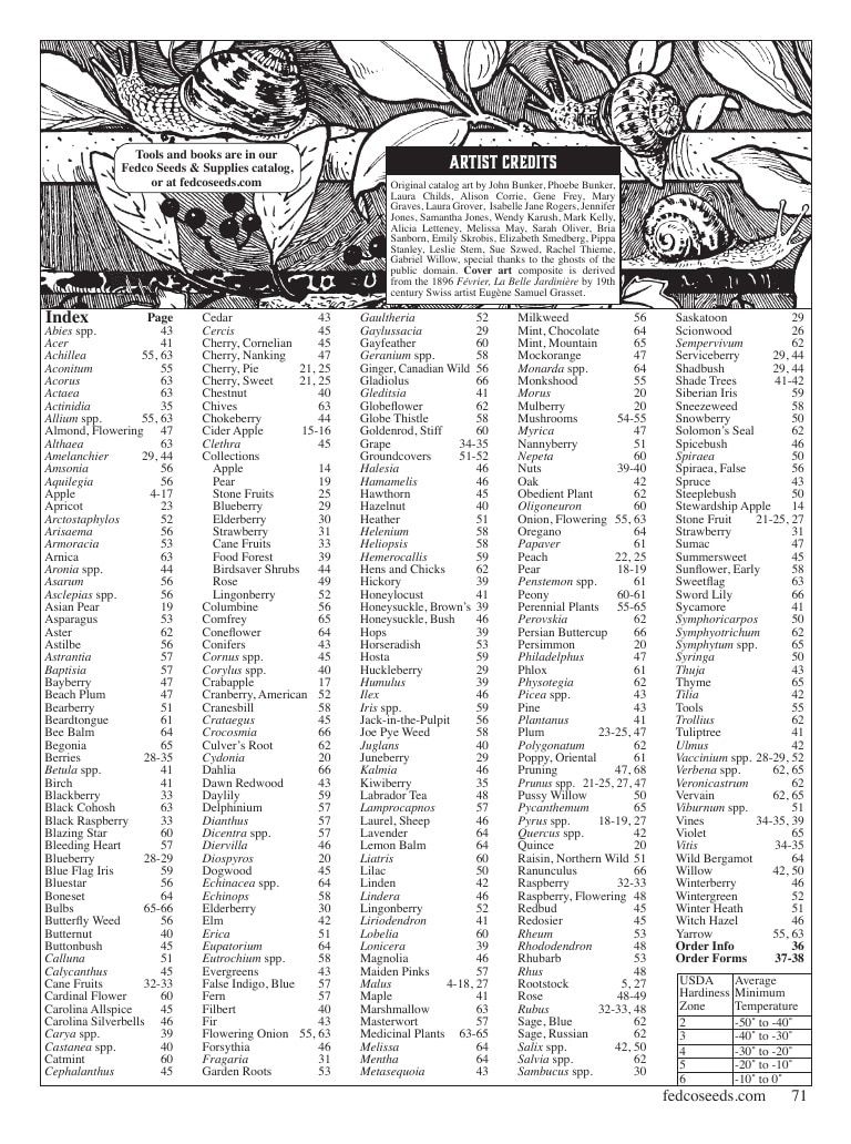 Fedco Seeds Trees Catalog Weekly Ad January 1 - December 31, 2027