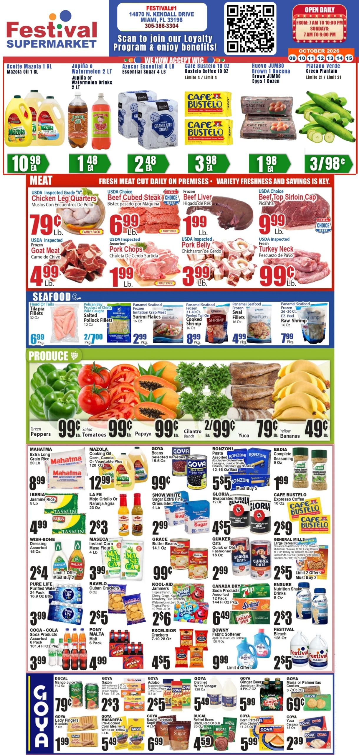 Festival Supermarket Weekly Ad October 9 - 15, 2026